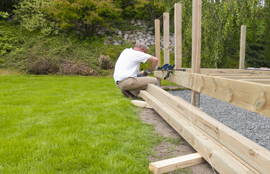 Man renovating his home