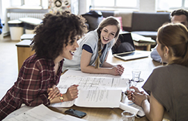 People talking in an office