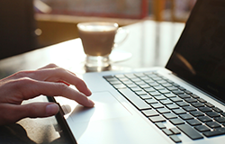 Person using a laptop