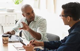 People talking in an office